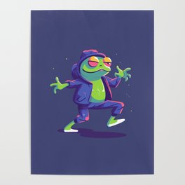 Hip Hop Dancing Frog Poster