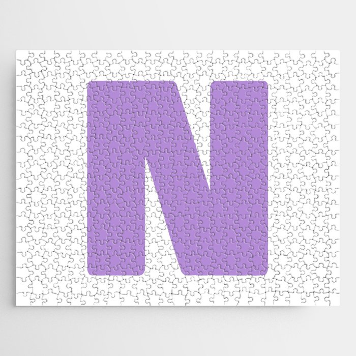 N (Lavender & White Letter) Jigsaw Puzzle