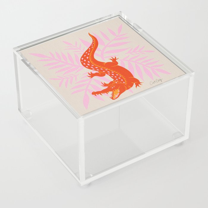 Crocodile – Orange & Pink Acrylic Box