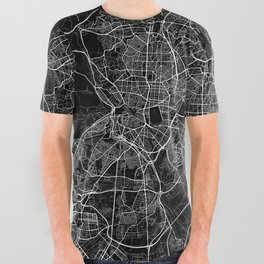 Madrid City Map of Spain - Full Moon All Over Graphic Tee