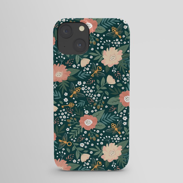 Floral Flying Keys iPhone Case