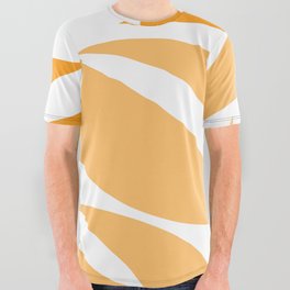 Luxury abstract ocean waves minimal pattern - Bright Yellow and Mellow Apricot All Over Graphic Tee