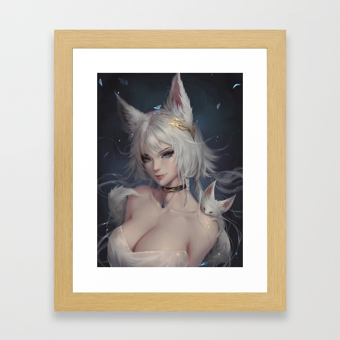 SNOW FOX Framed Art Print