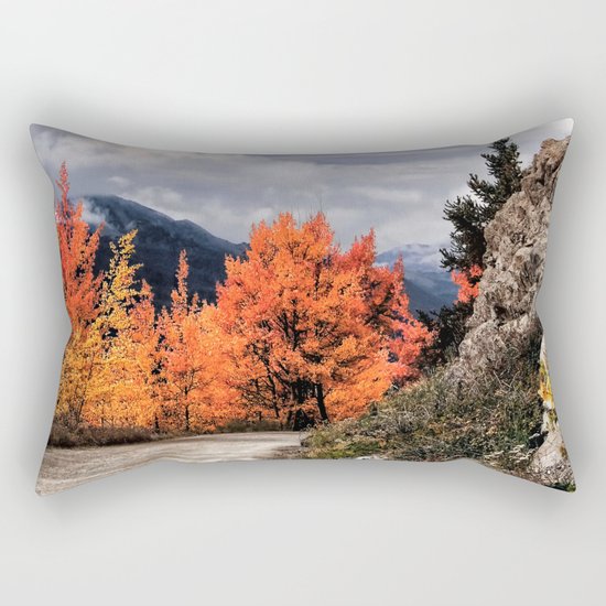 Autumn Mountain Road Rectangular Pillow