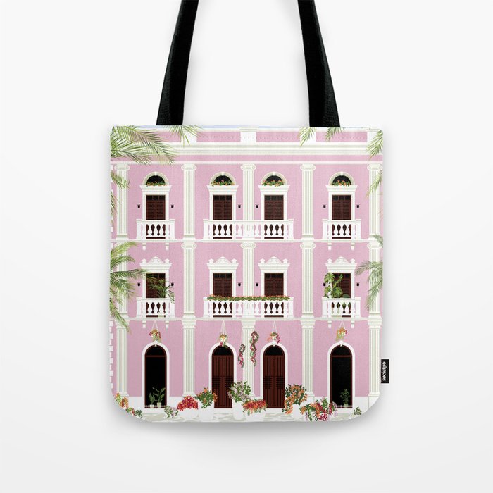 Puerto Rico Pink House Tote Bag