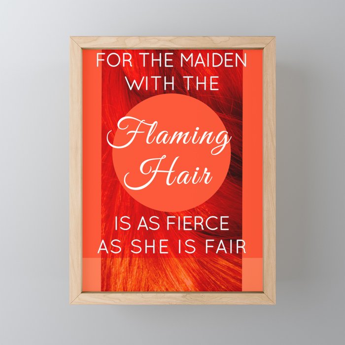 The maiden with the flaming hair- Type Framed Mini Art Print
