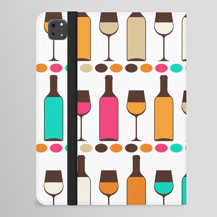 bottles of wine Retro color iPad Folio Case