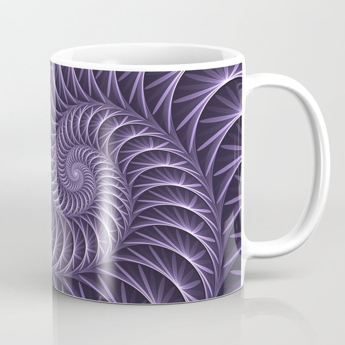Fractal Lilac Flower Spiral, Modern Abstract Art Coffee Mug