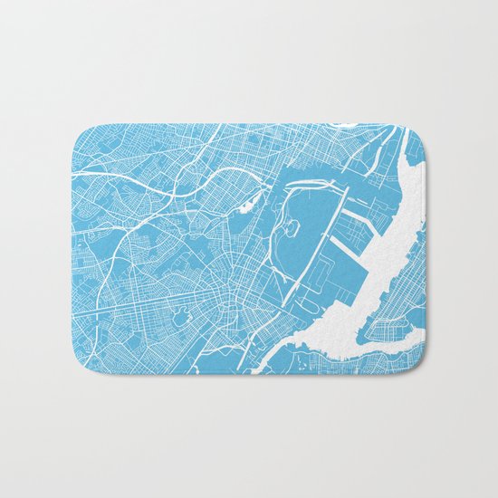 Newark map blue Bath Mat