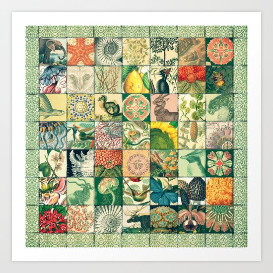 Such a wonderful world - Patchwork Art Print