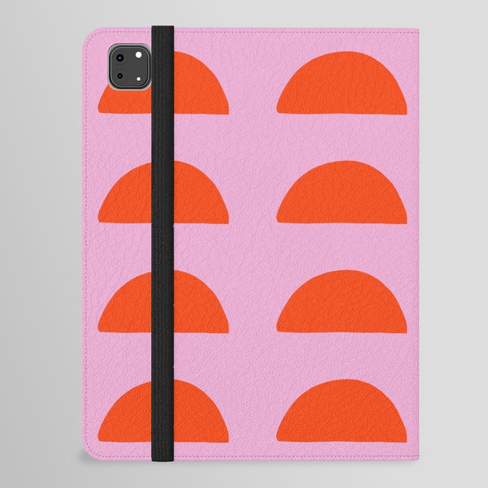 Hot Pink + Red Midcentury Modern Woodblocks iPad Folio Case