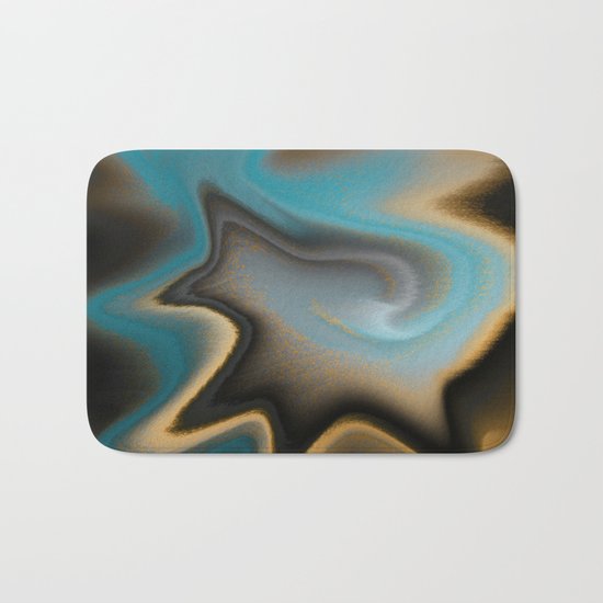 Teal and Orange Abstract 01 Bath Mat