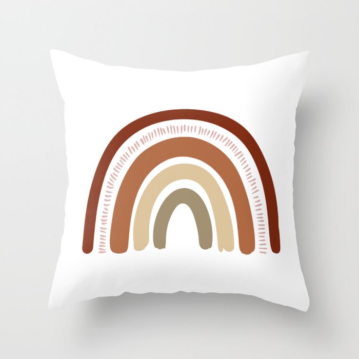 Boho rainbow shop throw pillow