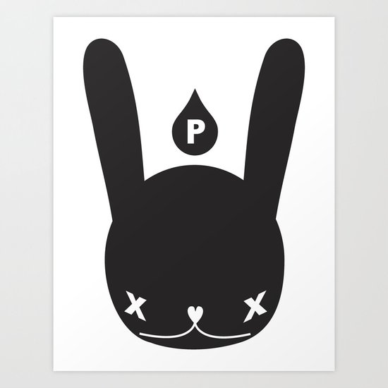 RABBIT DROPS - EDIT VERSION A Art Print