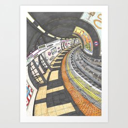 Tube station London  Art Print
