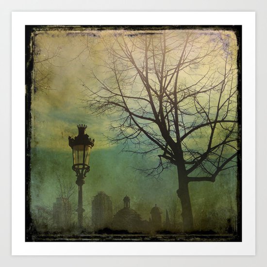 Once pon a time a park in Barcelona Art Print