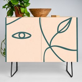 Woman Lines Botanical - Green Credenza