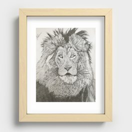 Lion Drawing Recessed Framed Print
