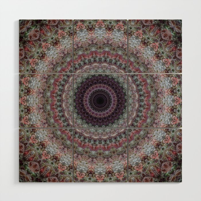 Pretty multicolored mandala Wood Wall Art