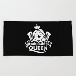 Kindergarten Queen Cute Kids Girly Slogan Beach Towel