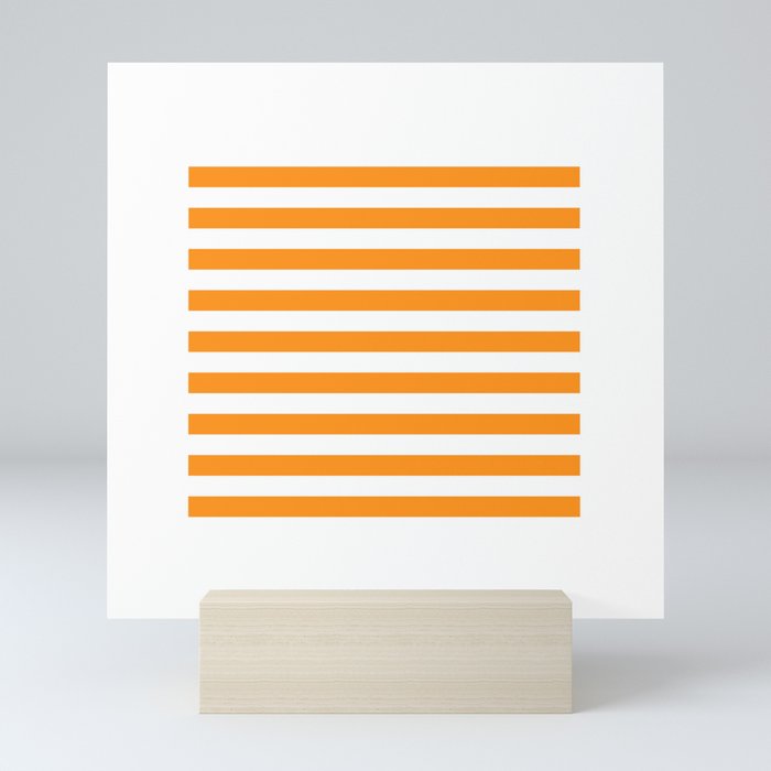 Sacral Orange and White Stripes Mini Art Print