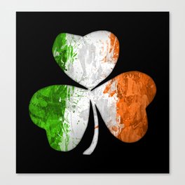 Irish Tricolour Shamrock Canvas Print
