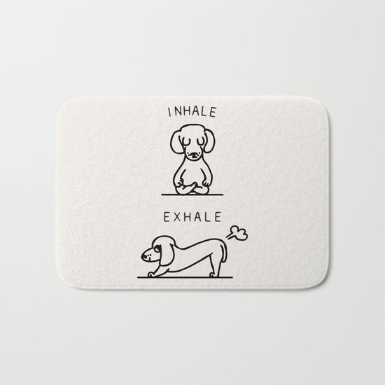 Inhale Exhale Dachshund Bath Mat
