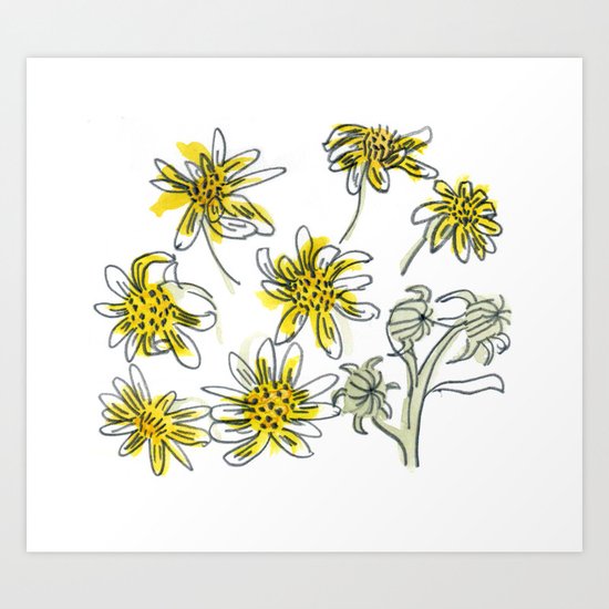 Manx Flora #3 - Scruffy Yellow Art Print