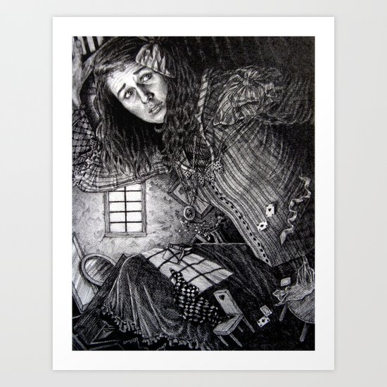 Alice in the Rabbit's House Art Print