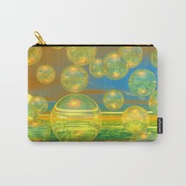 Golden Days, Abstract Yellow and Azure Tranquility Carry-All Pouch