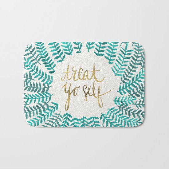 Treat Yo Self – Gold & Turquoise Bath Mat