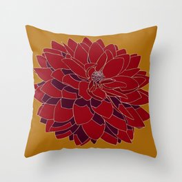 Red Dahlia Confidence Throw Pillow