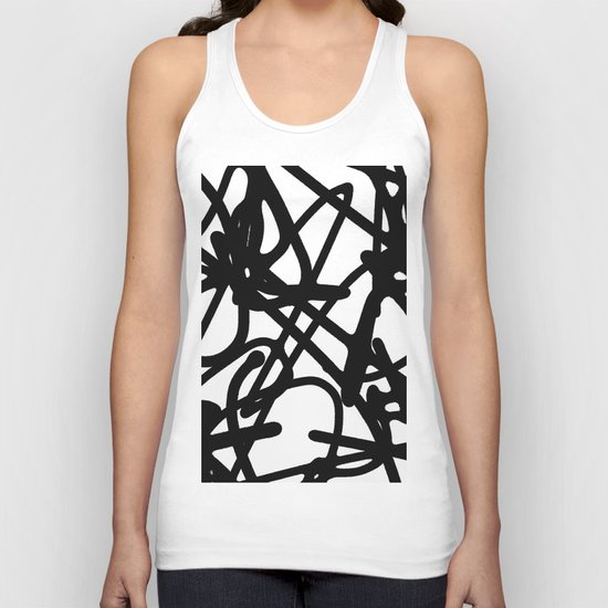 Meaningless - Black and white expressive painting Unisex Tank Top