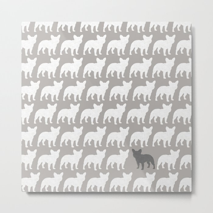 French Bulldog Silhouette(s) Metal Print