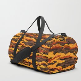 Bright liquid tiger pattern, orange and brown animal print Duffle Bag