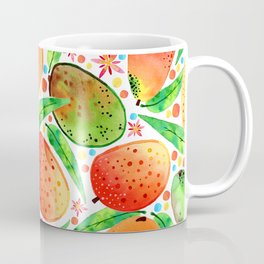 Mango Explosion Coffee Mug | Caribbean, Watercolor, Mango, Island, Painting, Tropical, Pattern, Fruit 