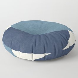 Halfmoon Colorblock - Blue Floor Pillow | Blueshade, Curated, Contemporary, Industrial, Navy, Landscapeformat, Darkblue, Aesthetic, Midcenturymodern, Midcentury 