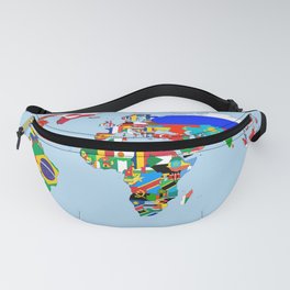 Globe with Flags Fanny Pack