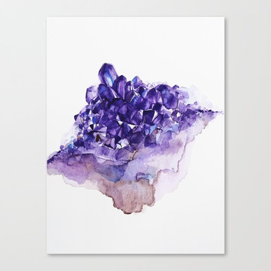 Amethyst Watercolor Canvas Print