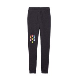 Cute Colorful Easter Egg Bunny Kids Joggers