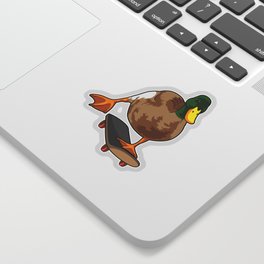 Duck as Skater with Skateboard Sticker | Cute, Cayugaducks, Women, Swim, Geese, Kids, Birthday, Duck, Pond, Pekingducks 