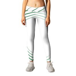 Green Curved Wave Leggings | Curl, Shape, Graphicdesign, Digital, Stripes, Curvedpattern, Formation, Lines, Green, Greenribbon 
