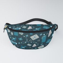 Blue And Silver Holiday Pattern Fanny Pack