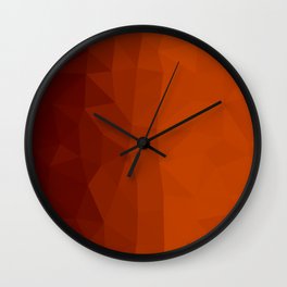 Burnt Orange Geometric Minimal Abstract Artwork Wall Clock