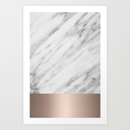 Carrara Italian Marble Holiday White Gold Edition Art Print