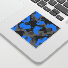 Black\Grey\Blue Geometric Camo Sticker