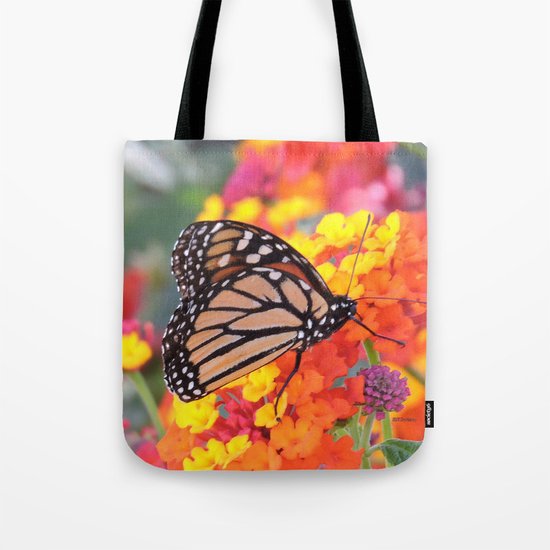Monarch Feeding on Lantana Tote Bag