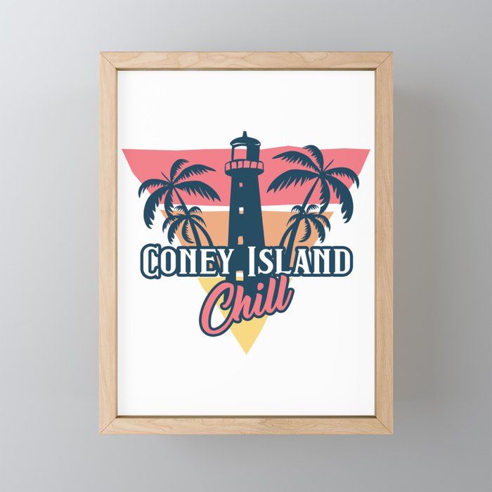 Coney Island chill Framed Mini Art Print