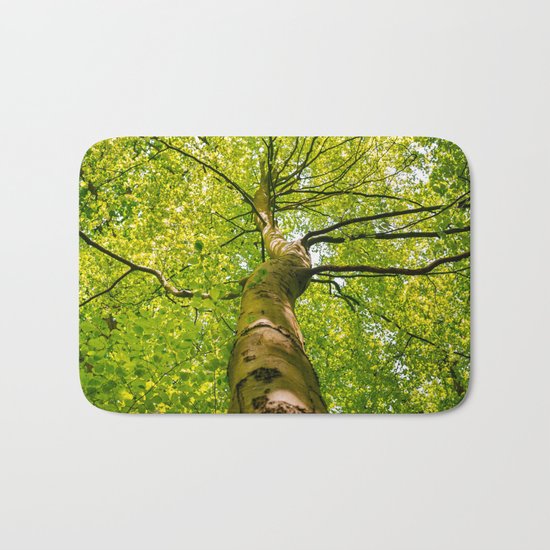 Sunlight Through Green Tree Crown Bath Mat