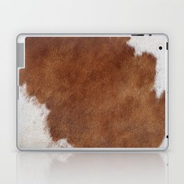 Faux Cowhide, White + Tan Brown (Digital Art, xii 2021) Laptop Skin